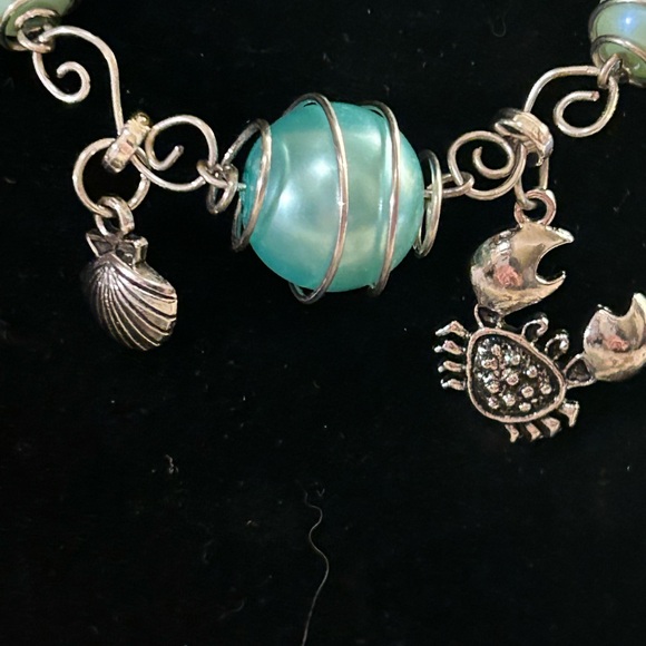 Siren Wire Wrapped Beads Bracelet & Earrings - Picture 8 of 12